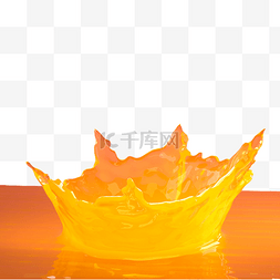 水溅起的波纹图片_飞溅的冠状黄色液体果汁