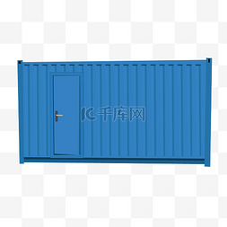 蓝色带门集装箱