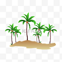 沙滩海边椰子树