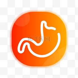 线条app图标图片_卡通白色的胃部图标