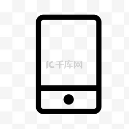 手机应用图标图片_黑色手机线条免抠图