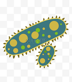 黄色圆点细菌插画