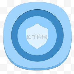 蓝色卡通盾牌图片_蓝色的安全图标设计