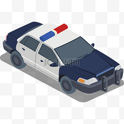 警车徽标图片_一辆蓝色警车