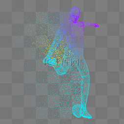 光点线png图片_人体科技运动智能魔幻数据光点线