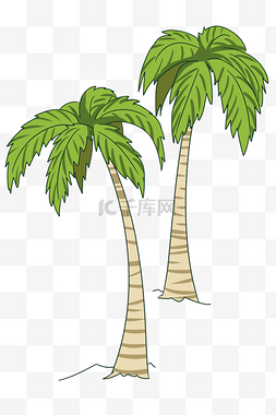 卡通椰子树装饰插画