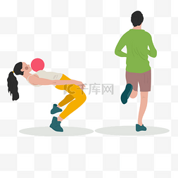 运动健身垫球跑步写真人物素材