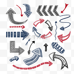 方向感元素图片_手绘方向感箭头指引