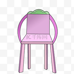带扶手的椅子图片_紫色绿叶椅子插画