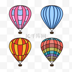 各种各样的热气球PNG透明底素材
