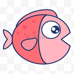 可爱动物卡通粉红色小鱼