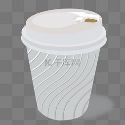 纸质咖啡杯图片_浅灰色可贴图立体纸质饮料杯模型
