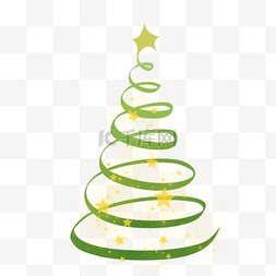 圣诞星星图片_高清绿色圣诞节丝带星星