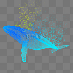 科技点状图片_鲸鱼科技动物智能魔幻数据光点状