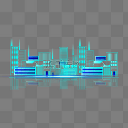 城市建筑高图片_蓝色科技建筑