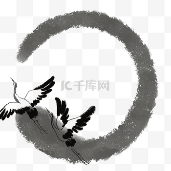 仙鹤水墨图片-仙鹤水墨图片素材免费下载-千库网