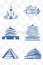 线描科技感城市建筑