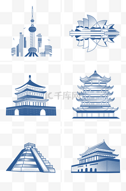 武汉logo图片_线描科技感城市建筑