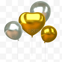 节日氛围金色气球