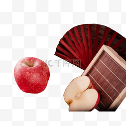 食品红图片_苹果水果食品红富士扇子