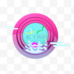 c4d剪纸海报图片_C4D创意夏日剪纸立体装饰