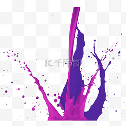 紫色颜料图片_油漆液体飞溅颜料泼洒玫瑰红紫色