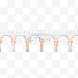 拱桥素材图片_罗马柱拱桥