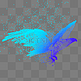 鹰飞翔科技动物智能魔幻数据光点状线蓝色
