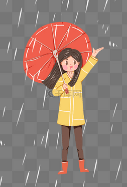 下雨女孩图片_下雨女孩打伞