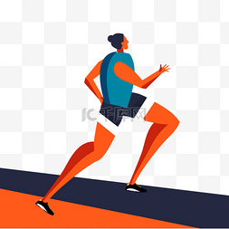 卡通手绘体育跑步运动插画