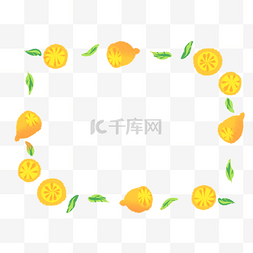 清新柠檬叶子边框