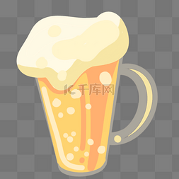 溢出的啤酒图片_杯装立体啤酒插图