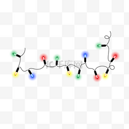 红绿线条图片_光效红绿黄蓝黑色弯曲线尖头圣诞
