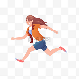 一个在奔跑的女孩