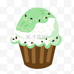 绿色的冰激凌雪糕