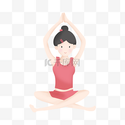 练习瑜伽运动的女孩