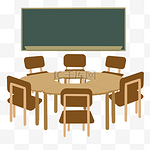 学校教室课堂书桌同桌黑板教具讲课学习