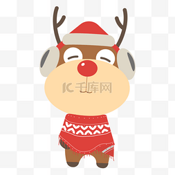 冬季护耳耳罩图片_耳罩圣诞麋鹿剪贴画