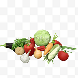 新鲜蔬菜素材图片_美食集合新鲜蔬菜堆
