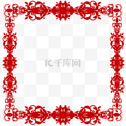 红色西式花纹边框