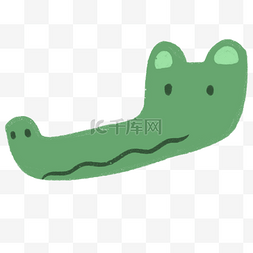 卡通动物绿色鳄鱼