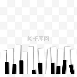 创意钢琴键图片_剪纸风格创意钢琴键
