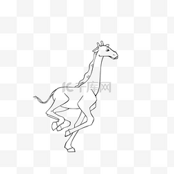 giraffe clipart black and white 线稿长颈