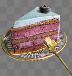 精致下午茶图片_一盘蓝莓蛋糕