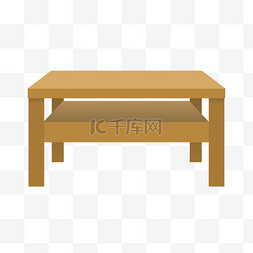 卡通木质椅子图片_黄色的家具桌子插画