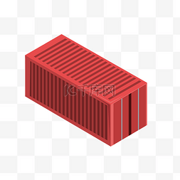 红色集装箱装饰