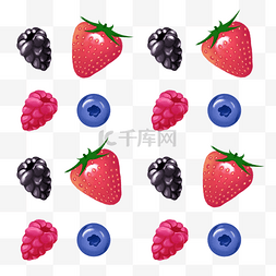 树莓素材图片_水果装饰草莓蓝莓树莓桑葚