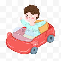 车免抠的图片_骑电动玩具车的小男孩PNG免抠图