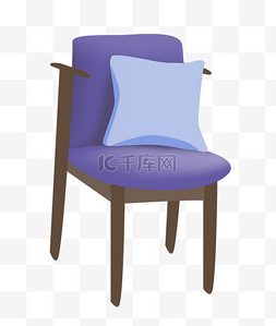 卡通蓝色的椅子图片_蓝色的家具椅子插画