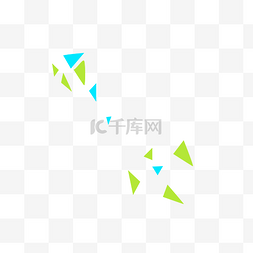 绿色几何素材图片_彩色漂浮几何图形